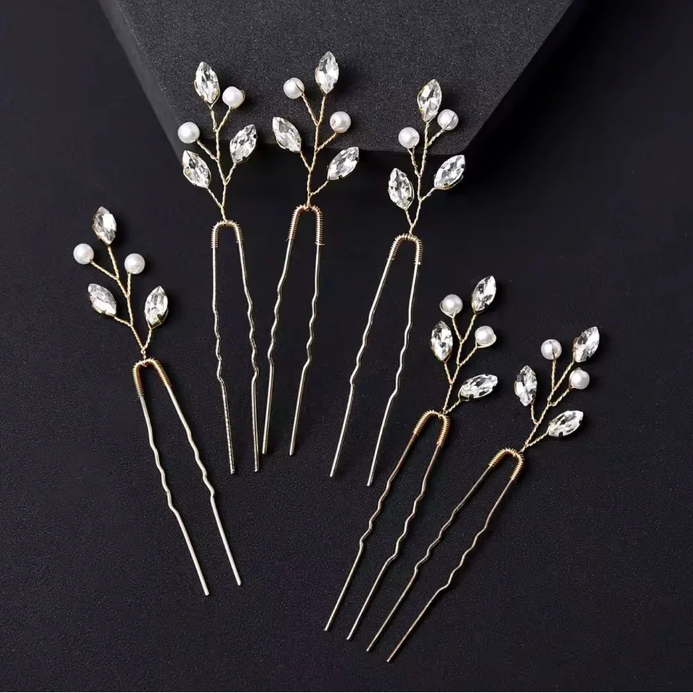 Delicate Gold Leaf Hair Pins - Women’s Hair Accessories
